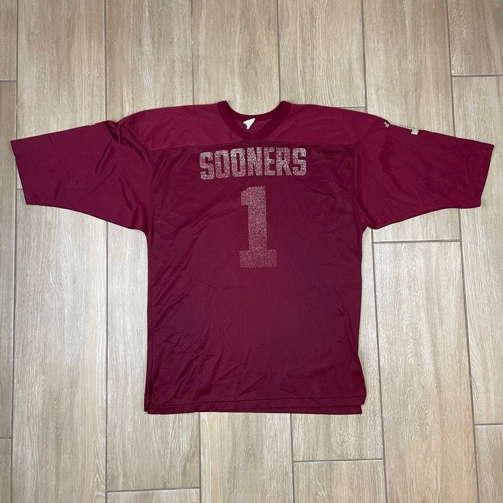 Vintage BIKE Oklahoma Sooners Football Jersey Mens XL Red #1 Mesh NCAA USA